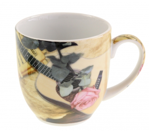 Zebra Music porcelain mug with infuser, guitar motive 