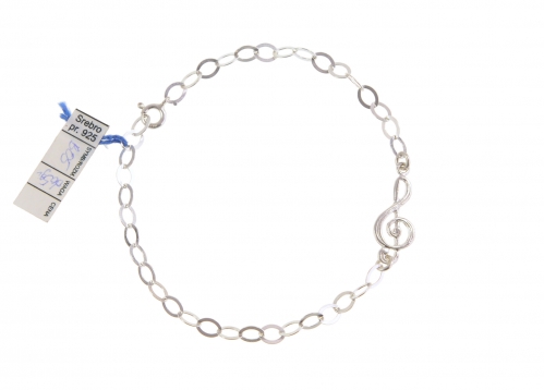 Zebra Music silver bracelet with treble clef