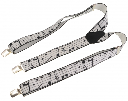 Zebra Music suspenders, music note motive 