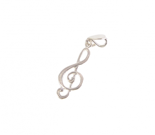 Zebra Music pendant treble clef, silver, B009