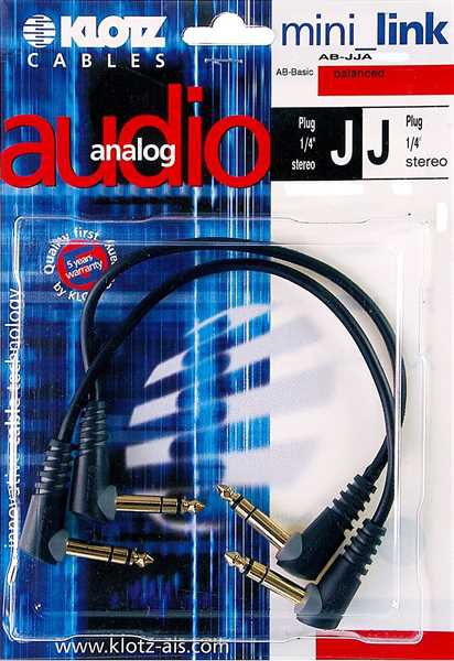 Klotz AB JJA0060 patch cable jack TRS angled 2 pcs.  