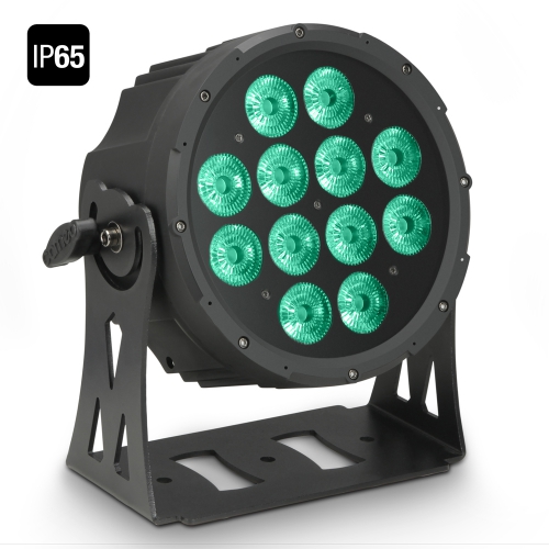 Cameo FLAT PRO 12 IP65 - 12 x 10 W FLAT LED Outdoor RGBWA PAR light in black housing