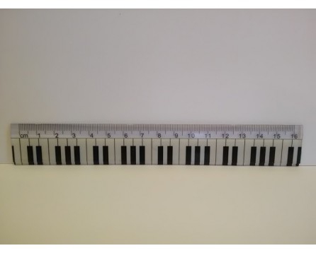 Zebra Music Ruler 16 cm Plastic with Piano Motif