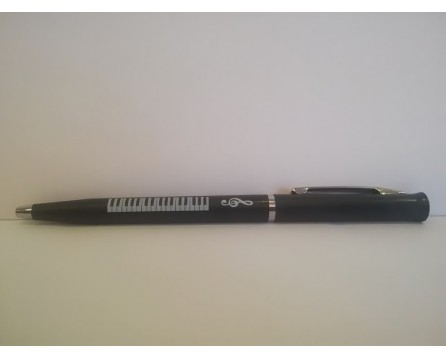 Zebra Music Black Pen With Piano Motif