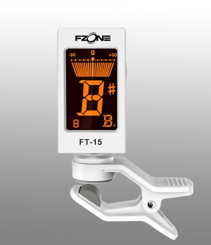 Fzone FT 15WH chromatic tuner with a rack, white