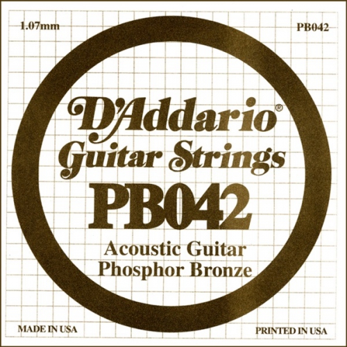 D′Addario PB042 single acoustic guitar string Phosphor Bronze