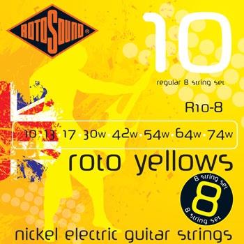 Rotosound R-10-8 Roto Yellows electric guitar strings 10-74