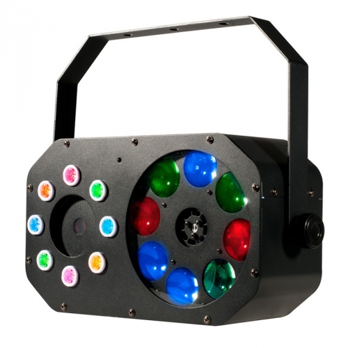 American DJ Stinger Gobo 3-FX-IN-1: LED Moonflower with Gobos, color wash effects and a red/green laser