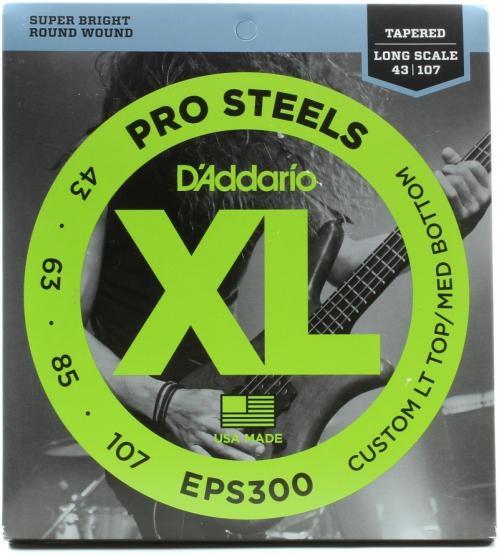 D′Addario EPS-300 Pro Steels bass guitar strings 43-107