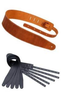 Akmuz PES-8 leather guitar strap, gray