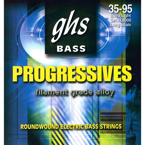 GHS Progressives Extra Light (38″ winding) Bass Guitar Strings (35-95)