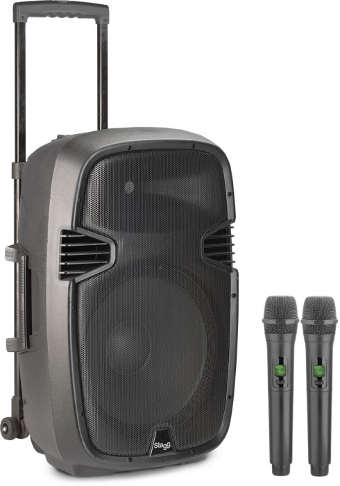 Stagg RE-VOLT12U 2-way active trolley speaker with double handheld set