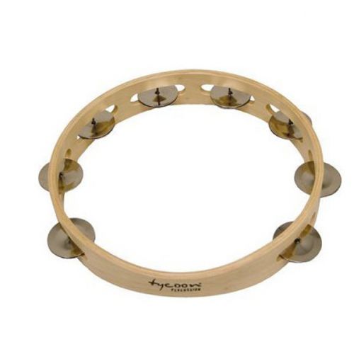 Tycoon TBW-10S Wood Tambourine (brass jingles)