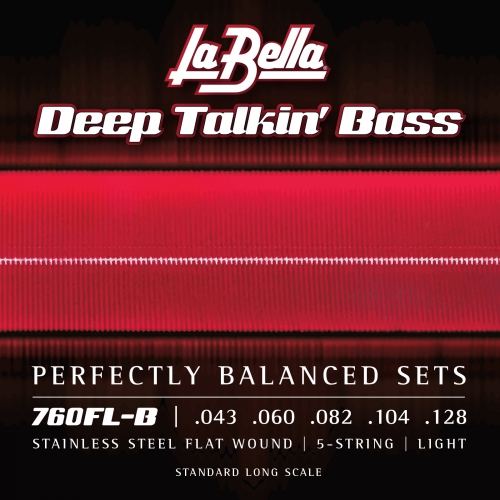 LaBella 760FL-B Deep Talkin Bass 43-128 Flat Wound bass guitar strings