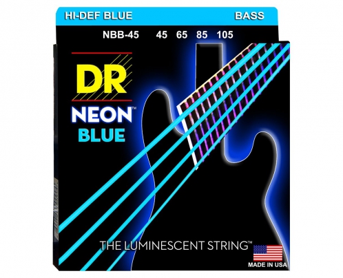 DR NBB-45 Neon Blue Bass Guitar Strings (45-105)