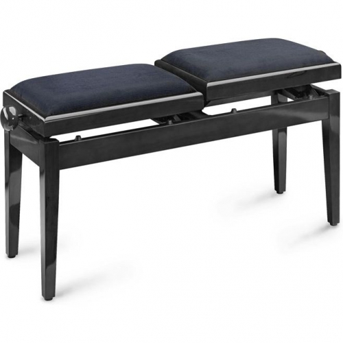 Stagg PB245 twin piano bench, black, high gloss, black velvet top