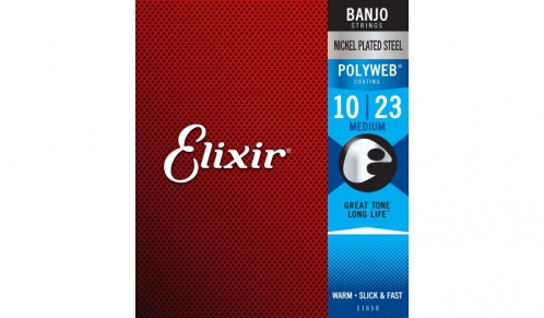 Elixir 11650 Medium 10-23 PW banjo strings