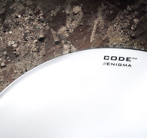 Code EWR22 Enigma 22″ drumhead, white  Code EWR22 Enigma 22″ drumhead, white