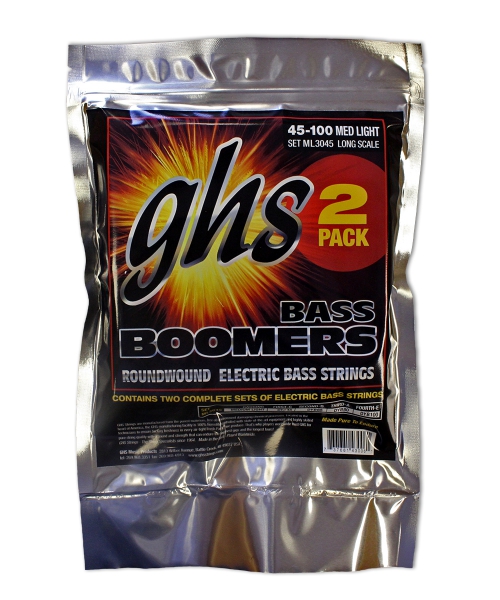 GHS Bass Boomers - Bass String Set, 4-String, Medium Light, .045-.100, 2-Pack