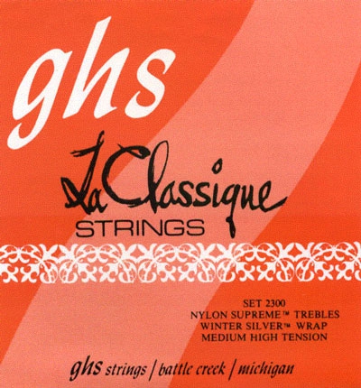 GHS La Classique - Classical Guitar String Set, Tie-On, Ground Trebles, Medium High Tension