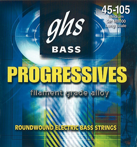 GHS Progressives - Bass String Set, 4-String, Medium, .045-.105