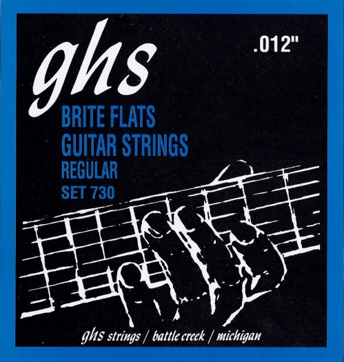GHS Brite Flats - Electric Guitar String Set, Regular, .012-.054