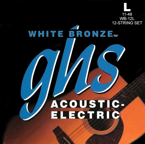 GHS White Bronze - Acoustic/Electric Guitar String Set, Alloy 52, 12-String, Light, .011-.048