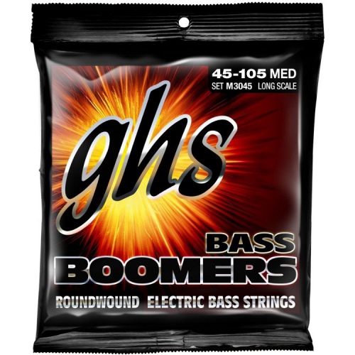 GHS Bass Boomers - Bass String Set, 4-String, Medium, .045-.105, Extra Long Scale