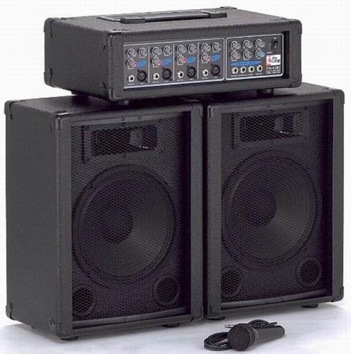 T.Amp PA4080 powermixer 80W+ 2 x loudspeaker set