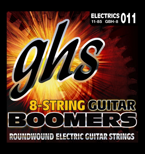 GHS Guitar Boomers - Electric Guitar String Set, 8-String, Heavy, .011-.085