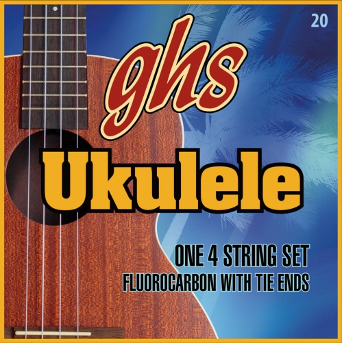 GHS Ukulele Fluorocarbon Tie Ends - Ukulele String Set, Hawaiian D-Tuning