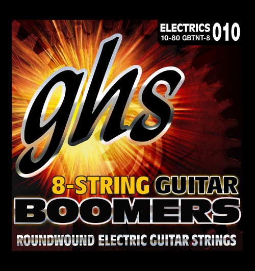 GHS Guitar Boomers  - Electric Guitar String Set, 8-String, Thin and Thick, .010/080