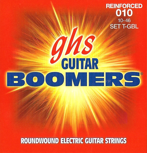 GHS Reinforced Guitar Boomers - Electric Guitar String Set, Light, .010-.046, for Vibrato Systems