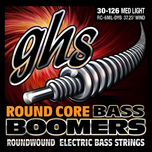 GHS Round Core Bass Boomers - Bass String Set, 6-String, Medium Light, .030-.126