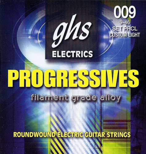 GHS PROGRESSIVES - Electric Guitar String Set, Custom Light, .009-.046