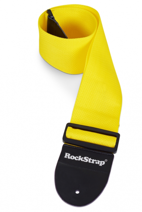 RockStrap Bass Strap - Plain Yellow - Nylon, yellow, 80 mm wide