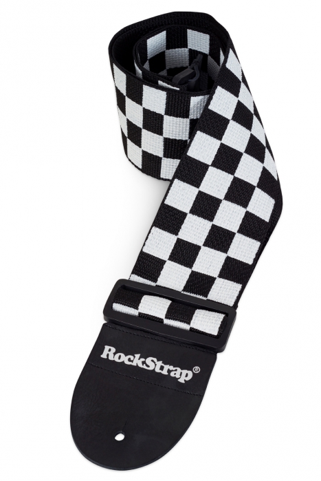 RockStrap Bass Strap - White Finish Line - Nylon, black, 80 mm wide