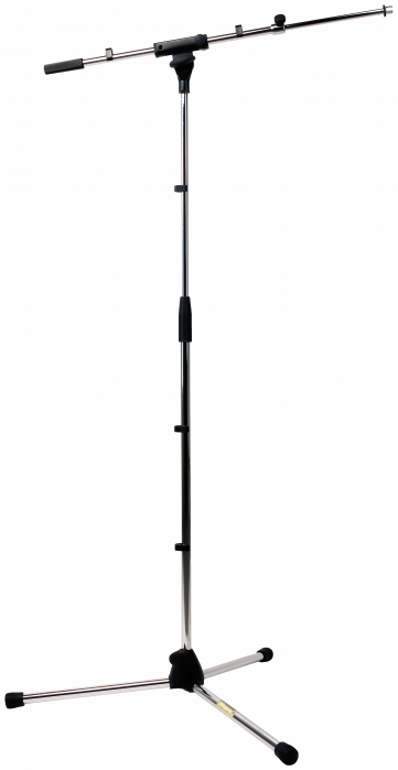 RockStand Microphone Stand - 157 cm, Solid Tri-pod with Telescopic Boom and Cable Clips, Nickel RockStand Microphone Stand - 157 cm, Solid Tri-pod with Telescopic Boom and Cable Clips, Nickel
