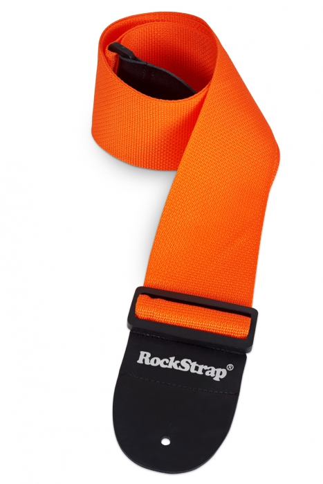 RockStrap Bass Strap - Plain Orange - Nylon, orange, 80 mm wide