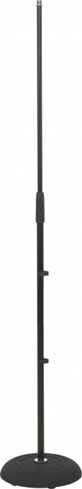 RockStand Microphone Stand - 155 cm, Solid Cast-iron Base, no Boom, with Cable Clips, Black
