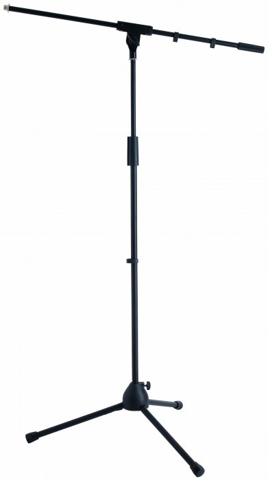 RockStand Microphone Stand - 157 cm, Solid Base Tri-pod with Boom and Cable Clips, Black