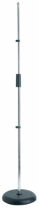 RockStand Microphone Stand - 155 cm, Solid Cast-iron Base, no Boom, with Cable Clips, Nickel