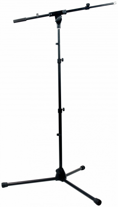RockStand Microphone Stand, 125 cm, Solid Tri-Pod with Telescopic Boom and Cable Clips, Black RockStand Microphone Stand, 125 cm, Solid Tri-Pod with Telescopic Boom and Cable Clips, Black