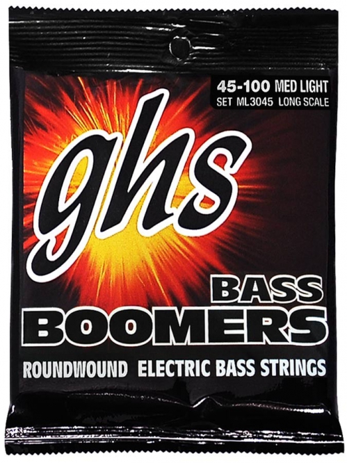 GHS Bass Boomers - Bass String Set, 4-String, Medium Light, .045-.100 GHS Bass Boomers - Bass String Set, 4-String, Medium Light, .045-.100