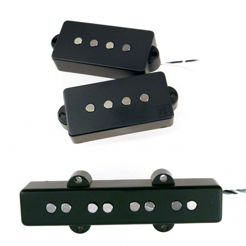 Bass Pickups Set - NP4 + NJ4SV - Hum Cancelling, Bridge / 4-string (Black)