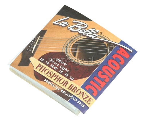 LaBella 7GPT Phosphor Bronze Acoustic Guitar Strings 10-50 (extra light)