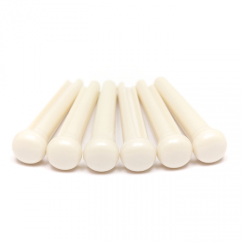 Graphtech LP-1100-60 - Traditional Style Bridge Pins, White, no Inlay,