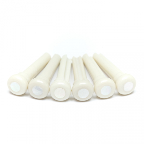 Graphtech LP-1044-60 - Presentation Style Bridge Pins, White, Mother of Pearl Inlay