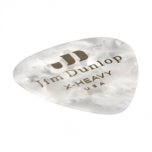 Dunlop Genuine Celluloid Classic Picks, Refill Pack, perloid white, extra heavy