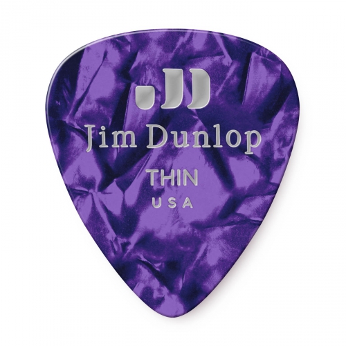 Dunlop Genuine Celluloid Classic Picks, Refill Pack, purple, thin